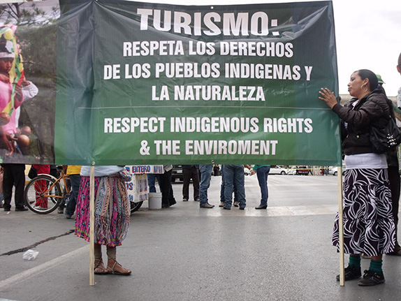 Tarahumara protesting in Chihuahua, Mexico